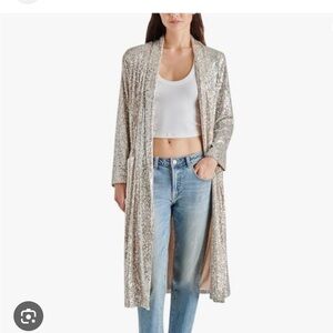 Anthropologie Silver Sequin Jacket